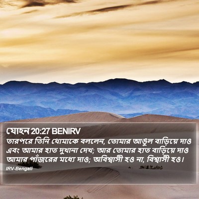 যোহন 20:27 BENIRV Bible Verse Image