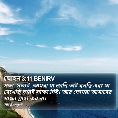যোহন 3:11 BENIRV Bible Verse Image