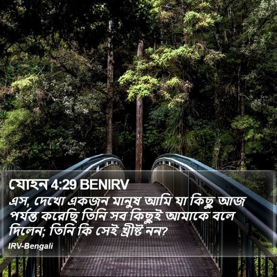 যোহন 4:29 BENIRV Bible Verse Image