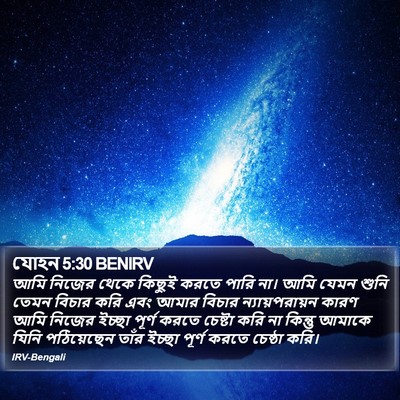 যোহন 5:30 BENIRV Bible Verse Image