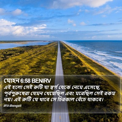 যোহন 6:58 BENIRV Bible Verse Image