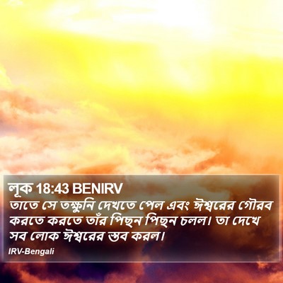লূক 18:43 BENIRV Bible Verse Image