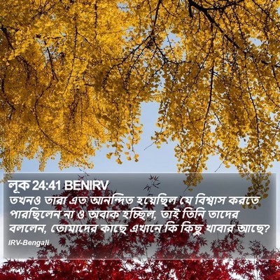 লূক 24:41 BENIRV Bible Verse Image