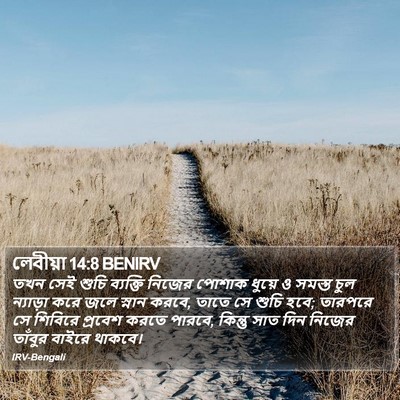 লেবীয়া 14:8 BENIRV Bible Verse Image