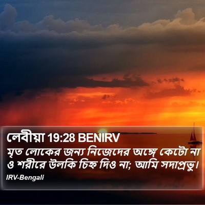 লেবীয়া 19:28 BENIRV Bible Verse Image