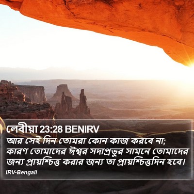 লেবীয়া 23:28 BENIRV Bible Verse Image