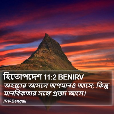 হিতোপদেশ 11:2 BENIRV Bible Verse Image