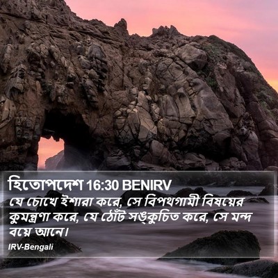 হিতোপদেশ 16:30 BENIRV Bible Verse Image