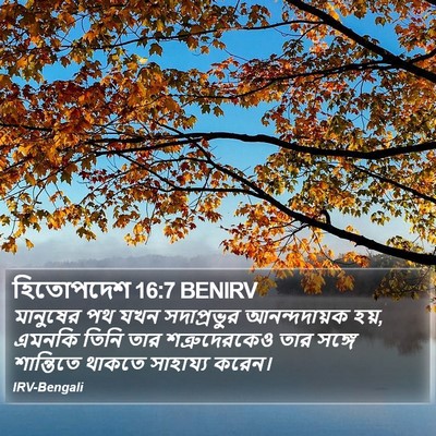 হিতোপদেশ 16:7 BENIRV Bible Verse Image