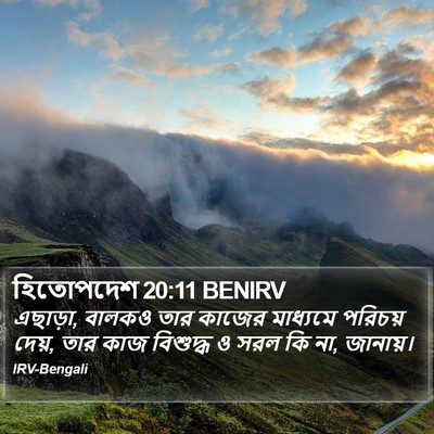 হিতোপদেশ 20:11 BENIRV Bible Verse Image