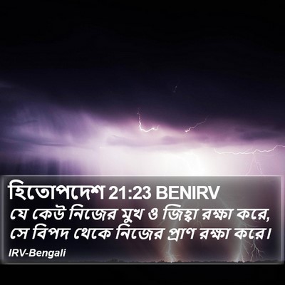 হিতোপদেশ 21:23 BENIRV Bible Verse Image