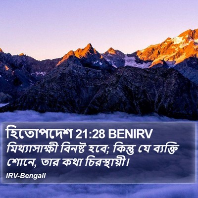 হিতোপদেশ 21:28 BENIRV Bible Verse Image