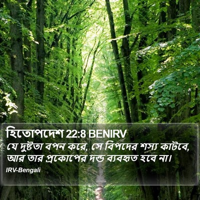 হিতোপদেশ 22:8 BENIRV Bible Verse Image