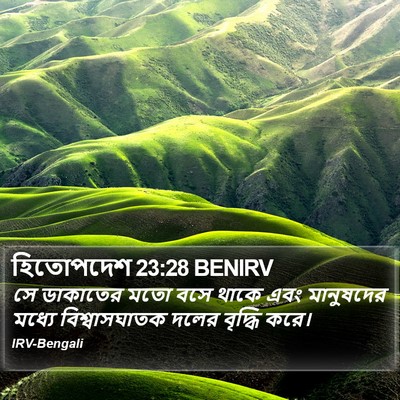 হিতোপদেশ 23:28 BENIRV Bible Verse Image