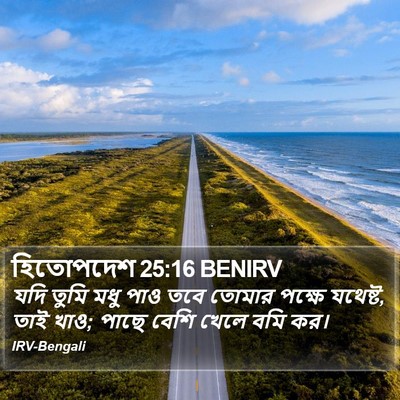 হিতোপদেশ 25:16 BENIRV Bible Verse Image
