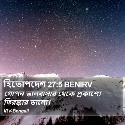 হিতোপদেশ 27:5 BENIRV Bible Verse Image