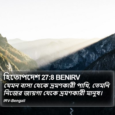 হিতোপদেশ 27:8 BENIRV Bible Verse Image