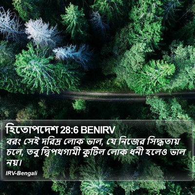হিতোপদেশ 28:6 BENIRV Bible Verse Image