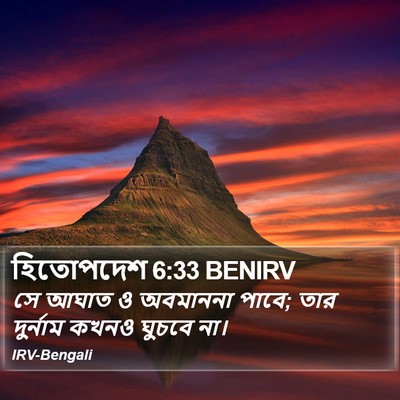 হিতোপদেশ 6:33 BENIRV Bible Verse Image