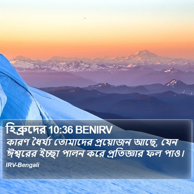 হিব্রুদের 10:36 BENIRV Bible Verse Image