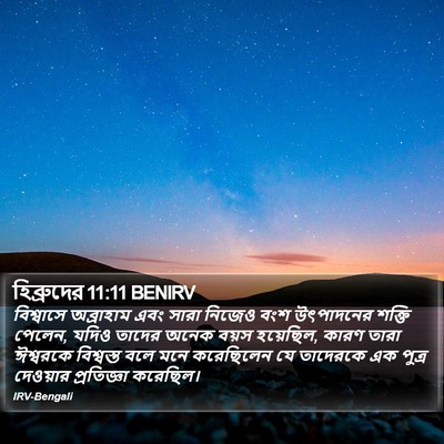 হিব্রুদের 11:11 BENIRV Bible Verse Image