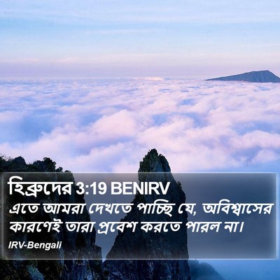 হিব্রুদের 3:19 BENIRV Bible Verse Image