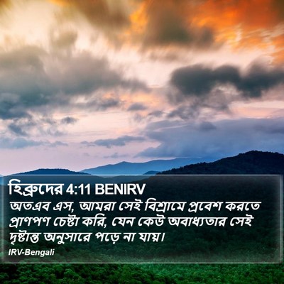 হিব্রুদের 4:11 BENIRV Bible Verse Image
