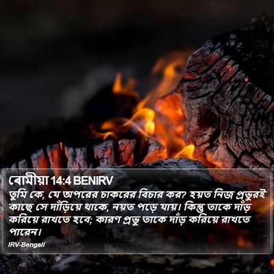 ৰোমীয়া 14:4 BENIRV Bible Verse Image