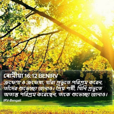 ৰোমীয়া 16:12 BENIRV Bible Verse Image