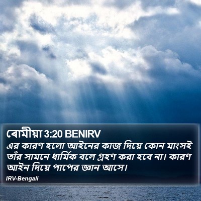 ৰোমীয়া 3:20 BENIRV Bible Verse Image