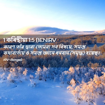 Picture 02 - 1 কৰিন্থীয়া 1:5 BENIRV - কারণ তাঁর দ্বারা - Bible Verse Picture