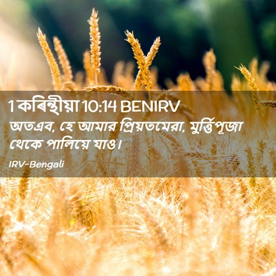 Picture 02 - 1 কৰিন্থীয়া 10:14 BENIRV - অতএব, হে আমার - Bible Verse Picture