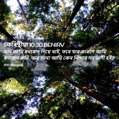 Picture 02 - 1 কৰিন্থীয়া 10:30 BENIRV - যদি আমি ধন্যবাদ - Bible Verse Picture