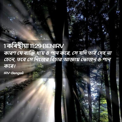 Picture 02 - 1 কৰিন্থীয়া 11:29 BENIRV - কারণ যে ব্যক্তি - Bible Verse Picture