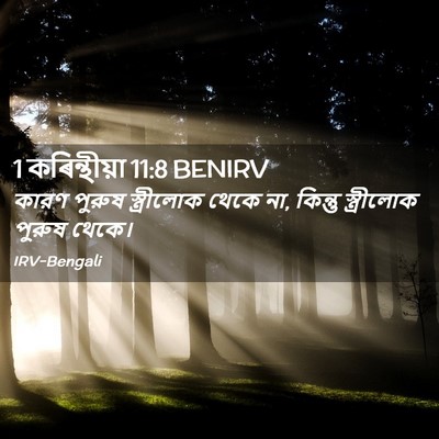 Picture 02 - 1 কৰিন্থীয়া 11:8 BENIRV - কারণ পুরুষ - Bible Verse Picture