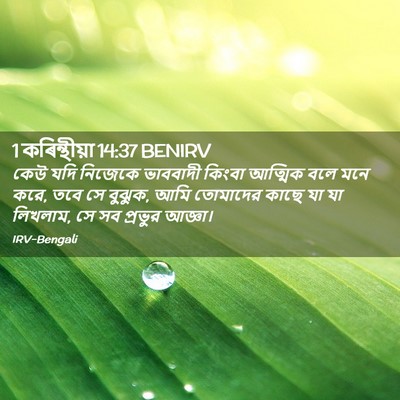 Picture 02 - 1 কৰিন্থীয়া 14:37 BENIRV - কেউ যদি নিজেকে - Bible Verse Picture