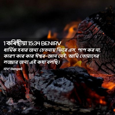 Picture 02 - 1 কৰিন্থীয়া 15:34 BENIRV - ধার্মিক হবার জন্য - Bible Verse Picture