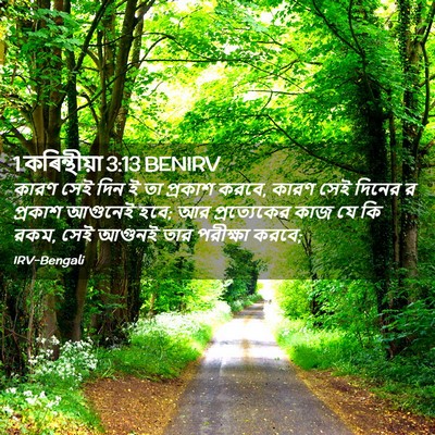 Picture 02 - 1 কৰিন্থীয়া 3:13 BENIRV - কারণ সেই দিন ই তা - Bible Verse Picture
