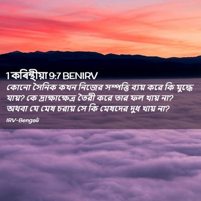 Picture 02 - 1 কৰিন্থীয়া 9:7 BENIRV - কোনো সৈনিক কখন - Bible Verse Picture
