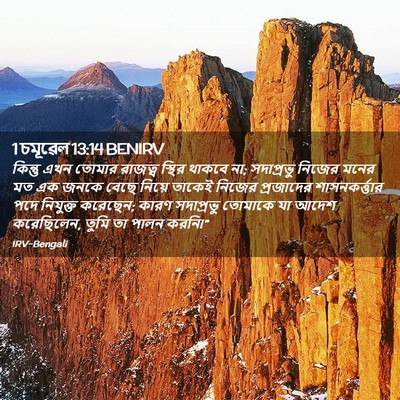 Picture 02 - 1 চমূৱেল 13:14 BENIRV - কিন্তু এখন তোমার - Bible Verse Picture