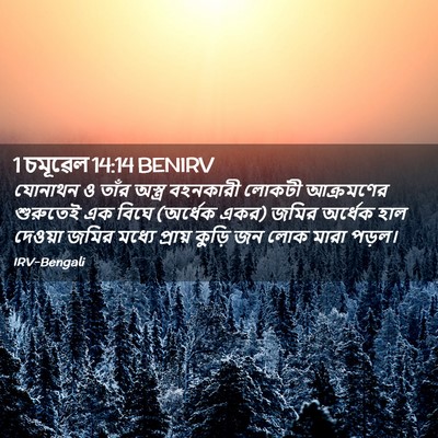 Picture 02 - 1 চমূৱেল 14:14 BENIRV - যোনাথন ও তাঁর - Bible Verse Picture