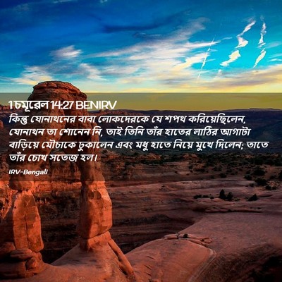 Picture 02 - 1 চমূৱেল 14:27 BENIRV - কিন্তু যোনাথনের - Bible Verse Picture
