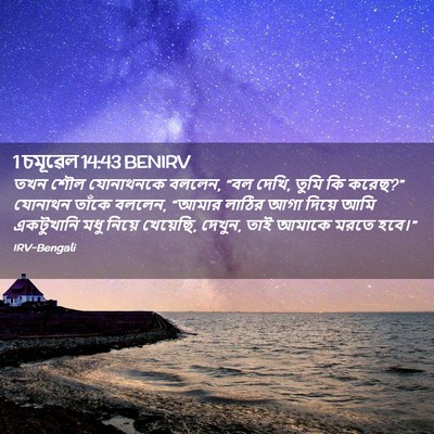 Picture 02 - 1 চমূৱেল 14:43 BENIRV - তখন শৌল যোনাথনকে - Bible Verse Picture