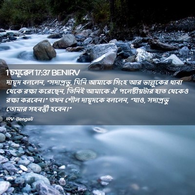 Picture 02 - 1 চমূৱেল 17:37 BENIRV - দায়ূদ বললেন, - Bible Verse Picture