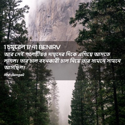 Picture 02 - 1 চমূৱেল 17:41 BENIRV - আর সেই পলেষ্টীয়ও - Bible Verse Picture