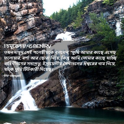 Picture 02 - 1 চমূৱেল 17:45 BENIRV - তখন দায়ূদ সেই - Bible Verse Picture