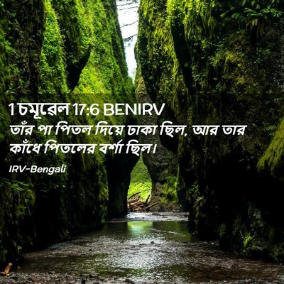 Picture 02 - 1 চমূৱেল 17:6 BENIRV - তাঁর পা পিতল দিয়ে - Bible Verse Picture