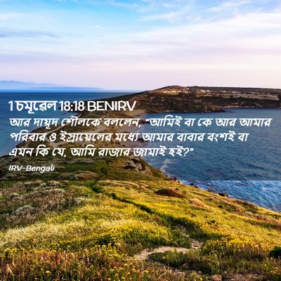 Picture 02 - 1 চমূৱেল 18:18 BENIRV - আর দায়ূদ শৌলকে - Bible Verse Picture