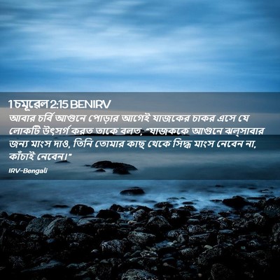 Picture 02 - 1 চমূৱেল 2:15 BENIRV - আবার চর্বি আগুনে - Bible Verse Picture