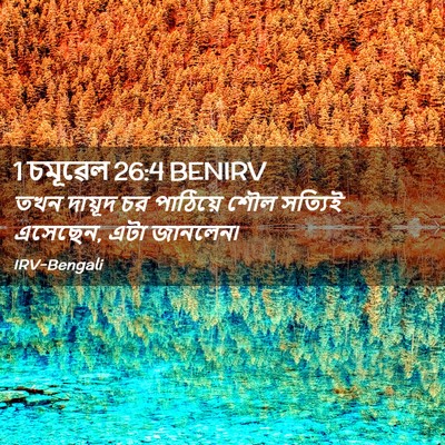 Picture 02 - 1 চমূৱেল 26:4 BENIRV - তখন দায়ূদ চর - Bible Verse Picture